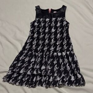 Justice Black and White Patterned Kids Dress